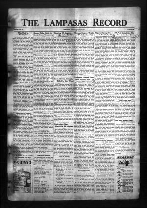 Primary view of object titled 'The Lampasas Record (Lampasas, Tex.), Vol. 32, No. 3, Ed. 1 Thursday, August 25, 1938'.