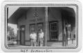 Thumbnail image of item number 1 in: '[Two men waiting at the Pineland railroad station]'.