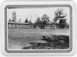 Primary view of object titled '[Buildings at the CCC camp at Pineland, Texas]'.