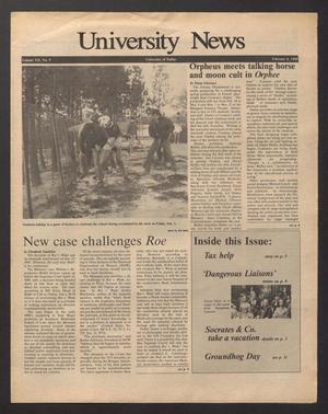 Primary view of University News (Irving, Tex.), Vol. 12, No. 9, Ed. 1 Wednesday, February 8, 1989