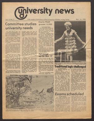 Primary view of object titled 'University News (Irving, Tex.), Vol. 2, No. 5, Ed. 1 Tuesday, November 14, 1978'.