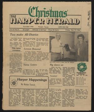 Primary view of object titled 'The Harper Herald (Harper, Tex.), Vol. 62, No. 51, Ed. 1 Friday, December 19, 1986'.