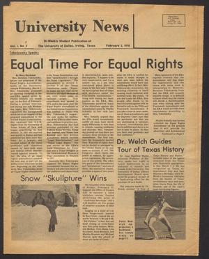 Primary view of object titled 'University News (Irving, Tex.), Vol. 1, No. 7, Ed. 1 Friday, February 3, 1978'.