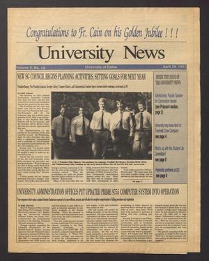 Primary view of object titled 'University News (Irving, Tex.), Vol. 10, No. 14, Ed. 1 Wednesday, April 29, 1987'.