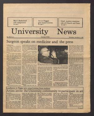 Primary view of object titled 'University News (Irving, Tex.), Vol. 8, No. 6, Ed. 1 Wednesday, November 21, 1984'.