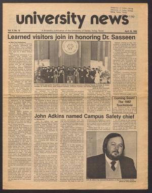 University News (Irving, Tex.), Vol. 5, No. 12, Ed. 1 Wednesday, April 28, 1982