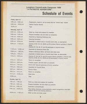 Primary view of object titled '[Scrapbook Page: Camporee 1989]'.