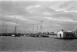 Primary view of object titled '[Boats in a Harbor]'.