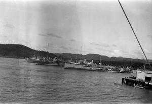 Primary view of object titled '[Ships in a Harbor]'.