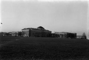 Primary view of object titled '[Administration Building Viewed Across a Field]'.