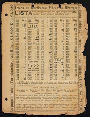 Primary view of object titled '[Bulletin from La Lotería de Beneficia Pública de Nicaragua, April 7, 1929]'.