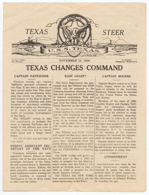 Primary view of object titled 'The Texas Steer (U. S. S. Texas), Vol. 8, No. 20, Ed. 1 Saturday, November 21, 1936'.