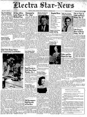 Electra Star-News (Electra, Tex.), Vol. 5, No. 45, Ed. 1 Thursday, October 3, 1957