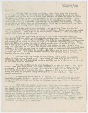 Primary view of object titled '[Letter from Dr. Chauncey D. Leake, October 20, 1943]'.