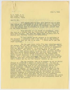 [Letter from Dr. Chauncey D. Leake to Dr. Witten B. Russ, June 7, 1944]