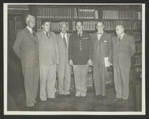 Primary view of object titled '[Chauncey D. Leake with Five Colleagues]'.