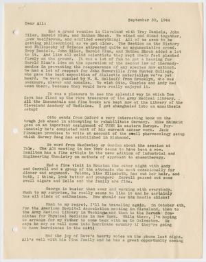 Primary view of object titled '[Letter from Dr. Chauncey D. Leake, September 30, 1944]'.