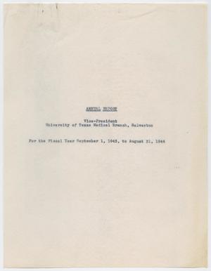 Primary view of object titled 'University of Texas Medical Branch Annual Report: 1944'.