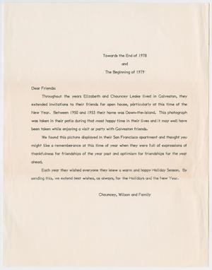 [Letter from the Leake Family, c. December 1978]