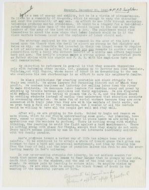 Primary view of object titled '[Excerpt of Letter from Dr. Chauncey D. Leake to Dr. A. O. Singleton, December 21, 1940]'.