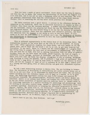 [Letter from Dr. Chauncey D. Leake, November, 1951]