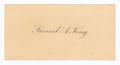 Primary view of [Calling Card of Rev. Samuel A. King]