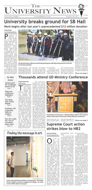 Primary view of object titled 'The University News (Irving, Tex.), Vol. 40, No. 8, Ed. 1 Tuesday, October 28, 2014'.