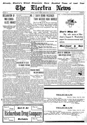 The Electra News (Electra, Tex.), Vol. 7, No. 49, Ed. 1 Friday, July 31, 1914