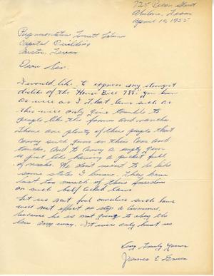 [Letter from James E. Green to Truett Latimer, April 10, 1955]