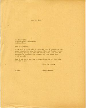 [Letter from Truett Latimer to Don Golden, May 30, 1955]