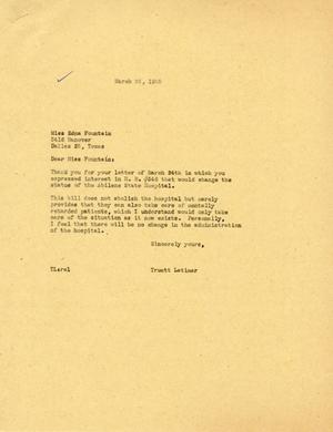 [Letter from Truett Latimer to Edna Fountain, March 25, 1955]