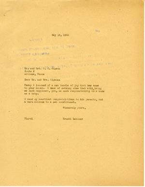 [Letter from Truett Latimer to Mr. and Mrs. O. C. Gipson, May 16, 1955]