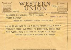 [Letter from A. C. Dobbs to Truett Latimer, February 3, 1955]