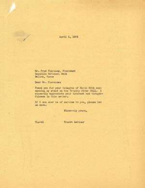 [Letter from Truett Latimer to Fred Florence, April 5, 1955]
