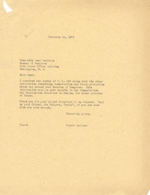 [Letter from Omar Burleson to Truett Latimer, February 16, 1955]