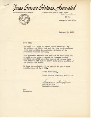 [Letter from Gordon Griffin to Truett Latimer, February 8, 1955]