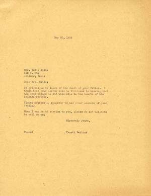 [Letter from Truett Latimer to Sadie Ellis, May 30, 1955]