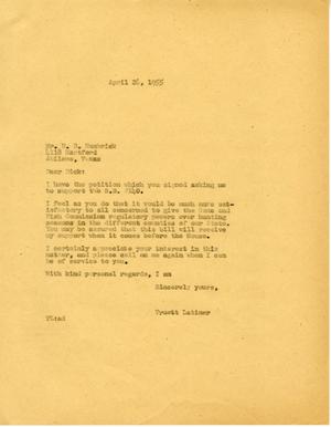 [Letter from Truett Latimer to R. B. Hambrick, April 26, 1955]