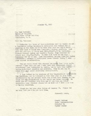 [Letter from Omar Burleson to Truett Latimer, January 27, 1955]