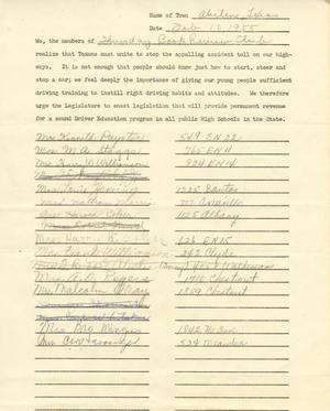 [Letter from Thursday Book Review Club to Truett Latimer, February 10, 1955]