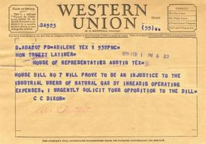 [Letter from C. C. Dixon to Truett Latimer, February 1, 1955]
