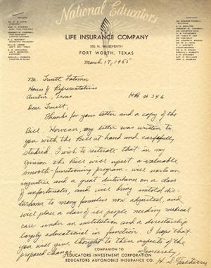 [Letter from H. S. Fatherree to Truett Latimer, March 17, 1955]