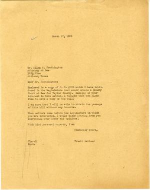 [Letter from Truett Latimer to Allen A. Heathington, March 17, 1955]