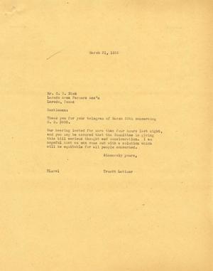 [Letter from Truett Latimer to C. B. Dick, March 31, 1955]