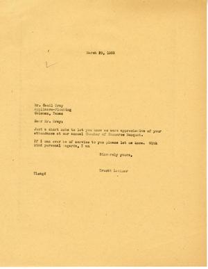 [Letter from Truett Latimer to Cecil Gray, March 29, 1955]