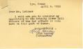 Letter: [Letter from Lula Hassey to Truett Latimer, April 4, 1955]