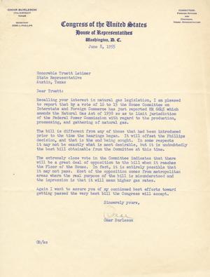 [Letter from Omar Burleson to Truett Latimer, June 8, 1955]