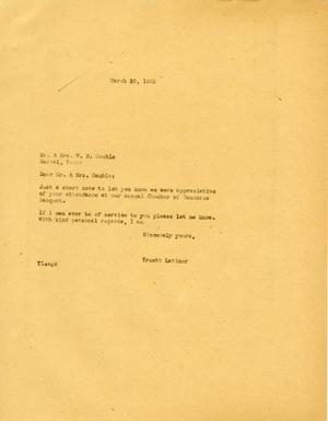 [Letter from Truett Latimer to Mr. and Mrs. W. D. Gamble, March 28, 1955]