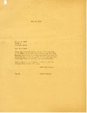 [Letter from Truett Latimer to B. J. Gist, May 18, 1955]