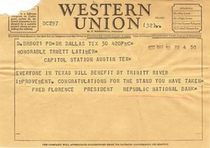 [Letter from Fred Florence to Truett Latimer, March 30, 1955]